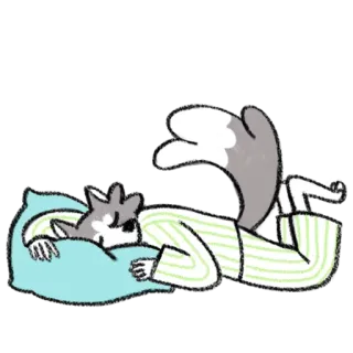 💤 df9418cc dormir, animal, dessin animé, oreiller, pyjama, relaxation whatsapp sticker
