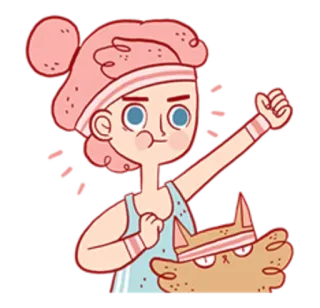 😅 03861708 만화, 피트니스, 고양이, 운동, 헤어밴드, 땀 밴드, 운동 telegram sticker