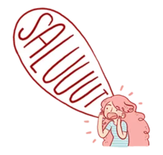 🙋 271bed91 SALUUT 인사, 안녕하세요, 프랑스어, 여성, 살뤼 telegram sticker