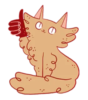 👍 c31811b5 고양이, 가운데 손가락, 모욕적인 제스처, 불쾌한, 만화, 동물 telegram sticker