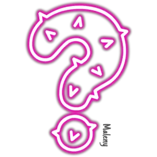 🤔 16cc81a7 물음표, 심볼, 네온, 핑크, 빛, 추상적인, 알 수 없는 telegram sticker