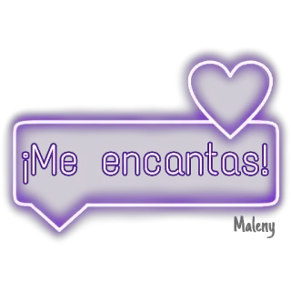 😍 fe0f341b ¡Me encantas! 사랑, 하트, 네온, 스페인어, 문구, 애정, 로맨틱 telegram sticker