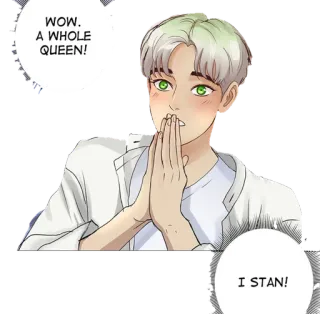 😳 f5c6112a WOW. A WHOLE QUEEN! I STAN! ファンアート, アニメ, 表情, 可愛い, 人 telegram sticker