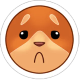 😒 01a03968 animale, triste, cartone animato, mammifero, carino, adesivo telegram sticker