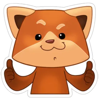 👍 1441cf60 volpe, animale, adesivo, pollice in su, cartone animato telegram sticker