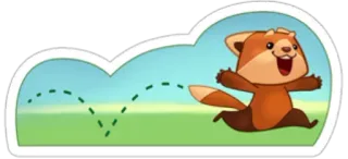 😊 320f827a panda rosso, animale, cartone animato, carino, correndo, adesivo telegram sticker