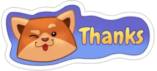 😉 ab1457e7 Thanks cane, adesivo, grazie, gratitudine, Shiba Inu telegram sticker