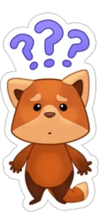 😐 d4434bd5 ??? animale, volpe, domanda, confuso, pensando telegram sticker