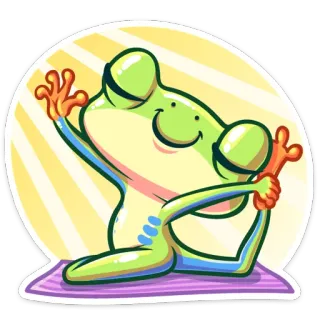 🧘‍♀ 217b1305 カエル, ヨガ, 瞑想, かわいい, 動物, 運動 telegram sticker