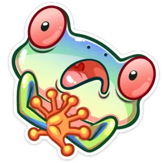 😳 4992f68d カエル, ユーズド, アニメ, 動物, 表情, ミーム telegram sticker