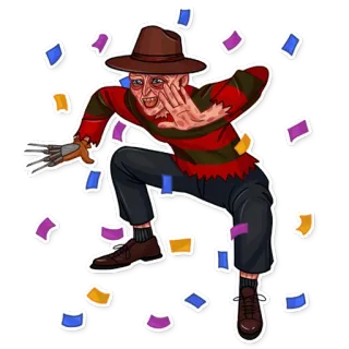 🕺 ab98536f Freddy Krueger A Nightmare on Elm Street horror, movie, villain, Freddy Krueger, A Nightmare on Elm Street, claw, scary telegram sticker