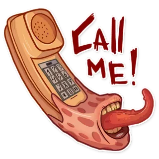 🤙 efc8f1e2 Call me! telephone, call, creepy, monster, tongue telegram sticker