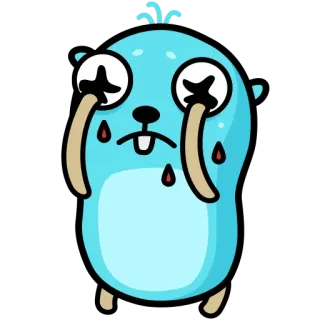 👀 57c0e525 gopher, sedih, menangis, golang, maskot whatsapp sticker