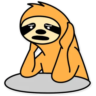 😰 201a7c8f bicho-preguiça, triste, animal, desenho animado, preguiçoso, fofo whatsapp sticker