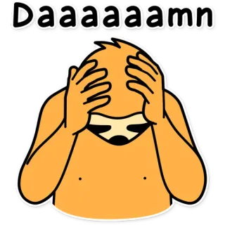 🙆‍♂️ 385878b1 Daaaaaamn preguiça, chocado, engraçado, meme, desenho animado, expressão whatsapp sticker
