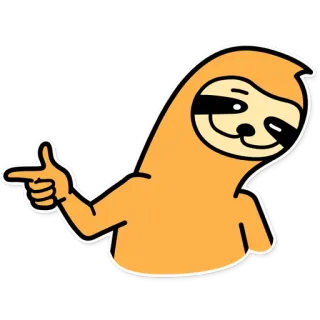 😉 5dae7028 preguiça, animal, desenho animado, arma de dedo, fofo, divertido, apontando, engraçado whatsapp sticker