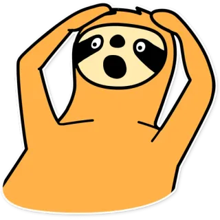 😱 9a1239ff preguiça, animal, desenho animado, adesivo, engraçado, chocado, surpresa, fofo whatsapp sticker