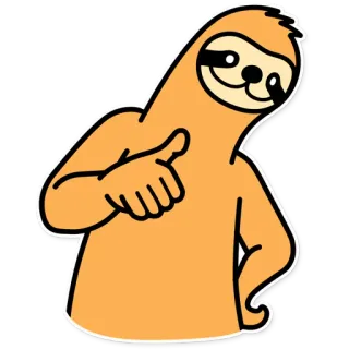 👍 cb31da67 preguiça, joinha, animal, fofo, desenho animado, mamífero whatsapp sticker