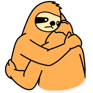 😞 e2e27908 preguiça, fofo, animal, desenho animado, abraço whatsapp sticker