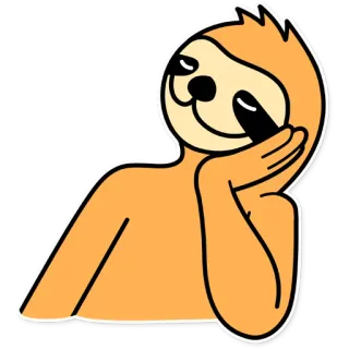 ☺️ f1c50652 bicho-preguiça, animal, fofo, desenho animado, preguiçoso, relaxado, sonolento whatsapp sticker