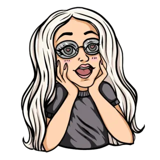 😍 8ff8f141 женщина, девушка, стикер, глаза-сердечки, мультфильм, иллюстрация, милый, женский whatsapp sticker