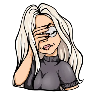 🤦‍♀️ cd08ffcd женщина, фейспалм, разочарование, разочарование, смущение, стикер, мультфильм whatsapp sticker