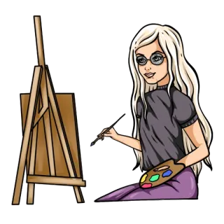 🎨 fba42761 художник, картина, мольберт, живописец, искусство, творческий, палитра whatsapp sticker
