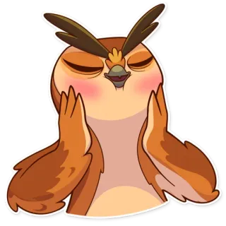 ☺️ b0486895 owl, cartoon, animal, bird, cute, kawaii telegram sticker
