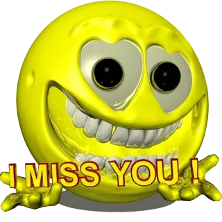 👅 44123263 I MISS YOU ! emoji, sourire, tu me manques, amical telegram sticker