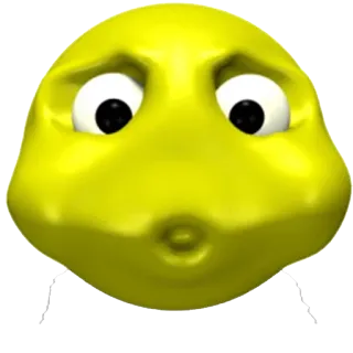 😚 7c72a008 Emoji, Jaune, Visage, Dessin animé, Expression telegram sticker