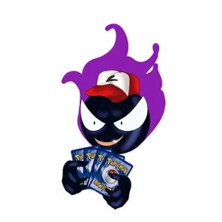 😎 3c774019 Gastly pokemon, fantominus, spectre, cartes à collectionner, dessin animé, jeu, fanart telegram sticker