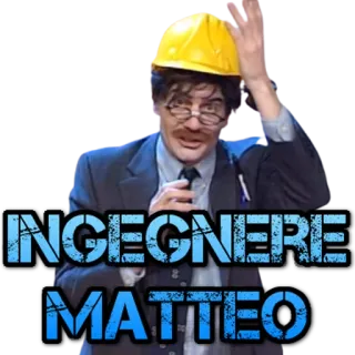 👨‍🏫 95997af1 INGEGNERE MATTEO ingénieur, casque de chantier, homme, construction, italien telegram sticker