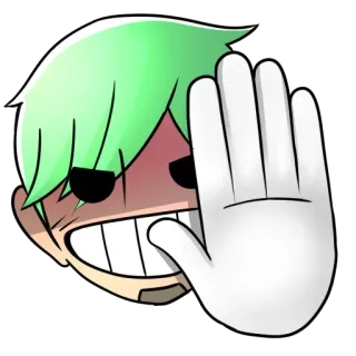 ✋ da51a328 dessin animé, personnage, main, stop, illustration, autocollant, visage telegram sticker