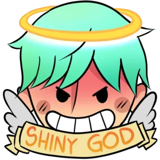 😇 f412daaf SHINY GOD brillant, dieu, halo, ange, dessin animé, mignon, drôle telegram sticker