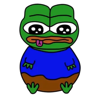🤤 004eebda Pepe the Frog カエル, ミーム, 悲しい, ペペ, インターネット telegram sticker