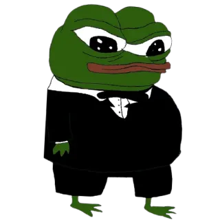 🎩 1c2ddd75 Pepe the Frog pepe, カエル, ミーム, タキシード telegram sticker
