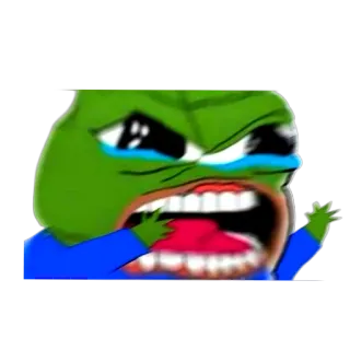 👍 2f90764f Pepe the Frog ペペ, カエル, 怒り, ミーム, 泣く telegram sticker