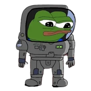 👨‍🚀 3a1fdeaa Pepe the Frog ペペ, カエル, 宇宙飛行士, 宇宙, ミーム telegram sticker
