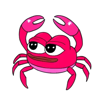 🦀 3f3d3ae1 Pepe the Frog アニメ, ミーム, カエル, カニ, ピンク telegram sticker