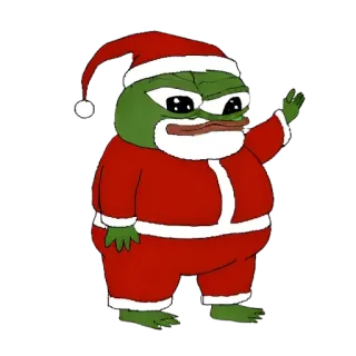 🎅 6ac2d997 Pepe the Frog ペペ, クリスマス, サンタ, カエル, ミーム telegram sticker