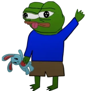 🤪 74c0d13e Pepe the Frog ペペ, カエル, ミーム, 悲しい, ぬいぐるみ telegram sticker
