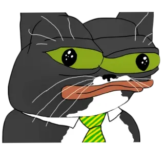 🐈 9a300122 猫, ペペ, ミーム, 動物, スーツ, ネクタイ telegram sticker