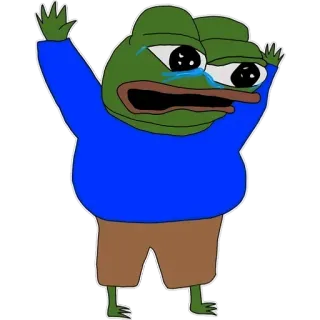 😭 a07758d0 Pepe the Frog pepe, カエル, 泣く, ミーム, 悲しい, 感情 telegram sticker