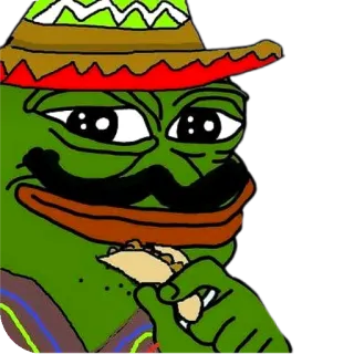 🌮 ac396445 Pepe the Frog ペペ, カエル, メキシコ, ソンブレロ, タコス telegram sticker