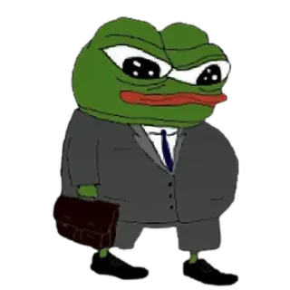 🤓 aeb9d89f Pepe the Frog ペペ, カエル, ビジネス, スーツ, ミーム telegram sticker