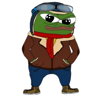 😎 c4440c5f Pepe the Frog カエル, パイロット, パイロット, ペペ, ミーム telegram sticker