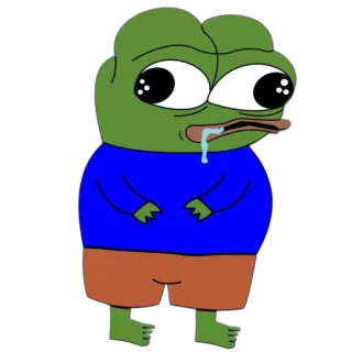 🤪 e0cb8552 Pepe the Frog ペペ, カエル, ミーム, 悲しい telegram sticker