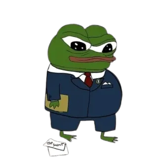 🧰 ebf1f895 Pepe the Frog Top Secret ペペ, カエル, スーツ, 極秘, ミーム telegram sticker