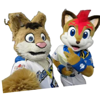 🧸 165a9989 Maskottchen, Fellwesen, Tier, süß, Cartoon, Fuchs, Hase whatsapp sticker