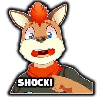 😱 1fd737ec SHOCK! geschockt, Cartoon, Tier, Furry, Überraschung, Emotion, Ausruf whatsapp sticker